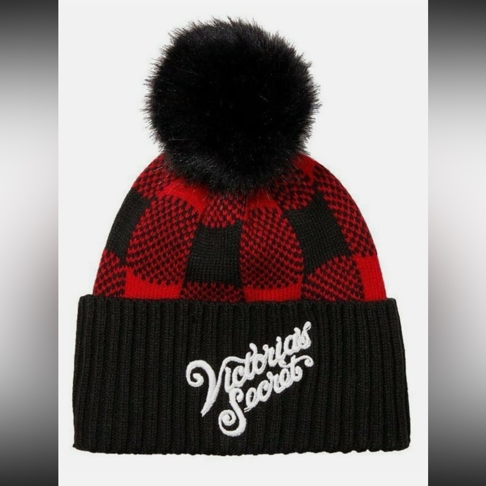 Victoria's Secret Black and Red Beanie